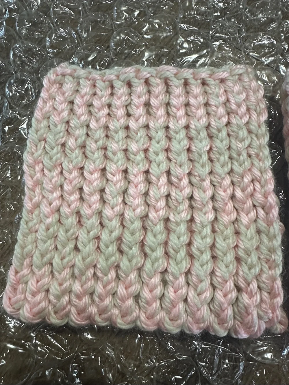Handmade Pink & Cream Crochet Hot Pads